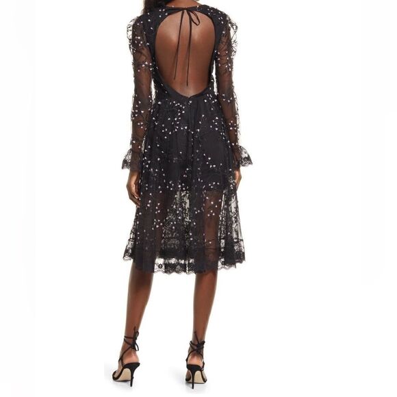 HELSI Ella Embroidered Long Sleeve Deep V-Neck Midi Dress, Black, XL, 12/14, NWT - Picture 12 of 17